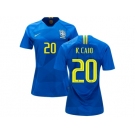 Women Brazil #20 R.Caio Away Soccer Country Jersey