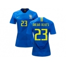 Women Brazil #23 Diego Alves Away Soccer Country Jersey