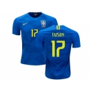 Brazil #17 Taison Away Kid Soccer Country Jersey