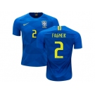 Brazil #2 Fagner Away Kid Soccer Country Jersey