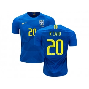 Brazil #20 R.Caio Away Kid Soccer Country Jersey