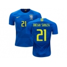 Brazil #21 Diego Souza Away Kid Soccer Country Jersey