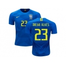 Brazil #23 Diego Alves Away Kid Soccer Country Jersey