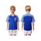 Brazil Blank Away Kid Soccer Country Jersey