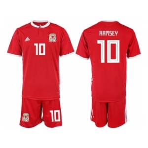 Wales #10 Ramsey Red Home Soccer Club Jersey