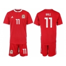 Wales #11 Bale Red Home Soccer Country Jersey