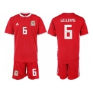 Wales #6 Williams Home Soccer Country Jersey