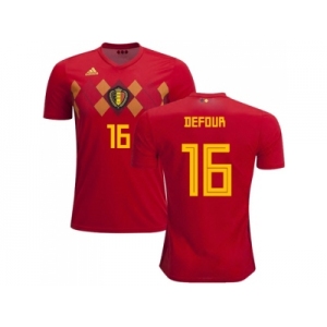 Belgium #16 Defour Red Soccer Country Jersey