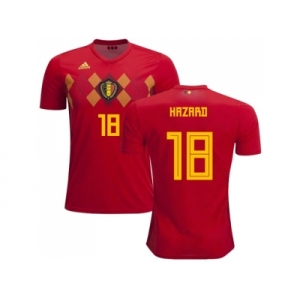 Belgium #18 Hazard Red Soccer Country Jersey