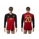 Belgium #20 Benteke Red Home Long Sleeves Soccer Country Jersey1