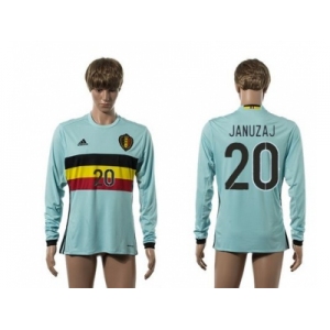 Belgium #20 Januzaj Away Long Sleeves Soccer Country Jersey