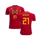 Belgium #21 Depoitre Red Soccer Country Jersey