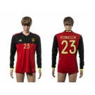 Belgium #23 Vermaelen Red Home Long Sleeves Soccer Country Jersey1