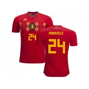 Belgium #24 Kabasele Red Soccer Country Jers