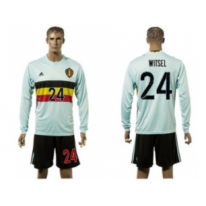 Belgium #24 Witsel Away Long Sleeves Soccer Country Jersey
