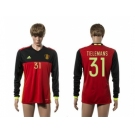 Belgium #31 Tilemans Red Home Long Sleeves Soccer Country Jersey1