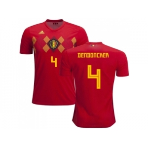 Belgium #4 Dendoncker Red Soccer Country Jersey