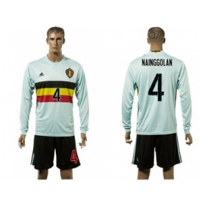 Belgium #4 Nainggolan Away Long Sleeves Soccer Country Jersey
