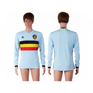 Belgium Blank Away Long Sleeves Soccer Country Jersey
