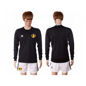 Belgium Blank Black Goalkeeper Long Sleeves Soccer Country Jersey