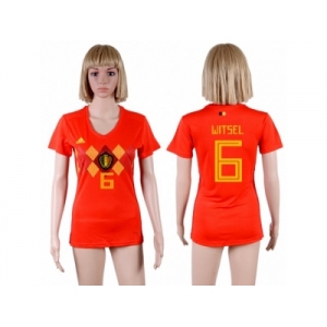 Women Belgium #6 Witsel Red Home Soccer Country Jersey