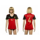 Women's Belgium #4 Defour Red Home Soccer Country Jersey