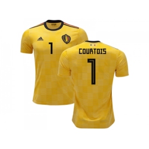 Belgium #1 Courtois Away Kid Soccer Country Jersey
