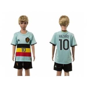 Belgium #10 Hazard Away Kid Soccer Country Jersey