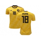 Belgium #18 Hazard Away Kid Soccer Country Jersey