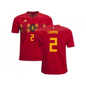 Belgium #2 Lukaku Home Kid Soccer Country Jersey