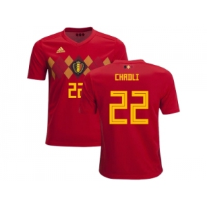 Belgium #22 Chadli Home Kid Soccer Country Jersey