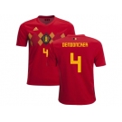 Belgium #4 Dendoncker Home Kid Soccer Country Jersey