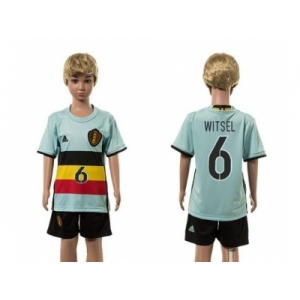 Belgium #6 Witsel Away Kid Soccer Country Jersey