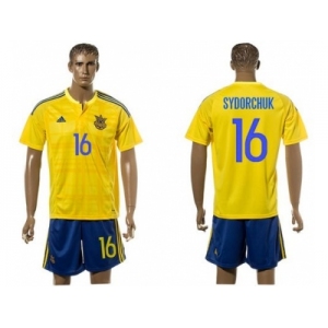 Ukraine #16 Sydorchuk Home Soccer Country Jersey