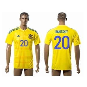 Ukraine #20 Rakitskiy Home Soccer Country Jersey