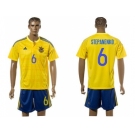 Ukraine #6 Stepanenko Home Soccer Country Jersey