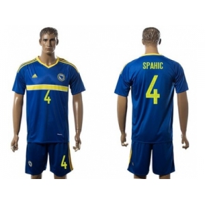 Bosnia Herzegovina #4 Spahic Home Soccer Country Jersey