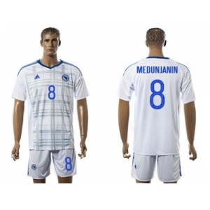 Bosnia Herzegovina #8 Medunjanin Away Soccer Country Jersey