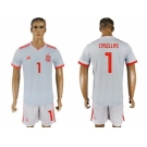 Spain #1 Casillas Away Soccer Country Jersey