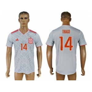 Spain #14 Thiago Away Soccer Country Jersey
