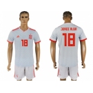 Spain #18 Jordi Alba Away Soccer Country Jersey