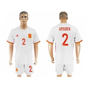 Spain #2 Azpilicueta Away Soccer Country Jersey