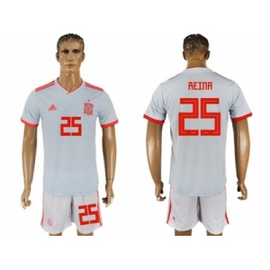 Spain #25 Reina Away Soccer Country Jersey