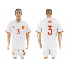 Spain #3 Pique Away Soccer Country Jersey