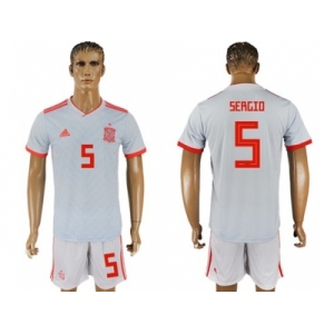 Spain #5 Sergio Away Soccer Country Jersey
