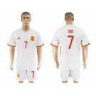 Spain #7 Raul Away Soccer Country Jersey