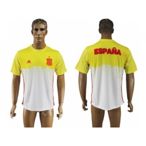 Spain Blank White Training Soccer Country Jersey
