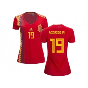 Women Spain #19 Rodrigo M. Red Home Soccer Country Jersey