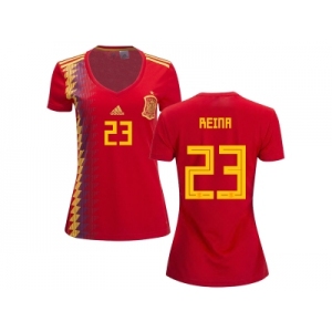 Women Spain #23 Reina Red Home Soccer Country Jersey