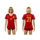 Women's Spain #21 Nolito Red Home Soccer Country Jersey